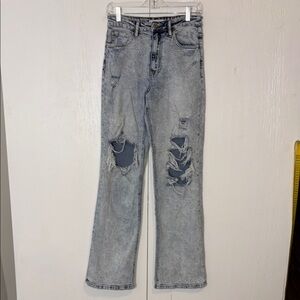 VERVET LOS Angeles distressed acid wash jeans stretchy wide leg size 28.